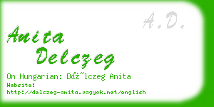 anita delczeg business card